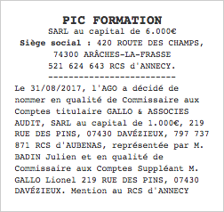 nomination commissaire aux comptes